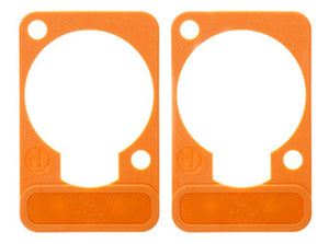 2 Pack Neutrik DSS-3-ORANGE  D-Series Lettering ID Plate for XLR Panel Connector