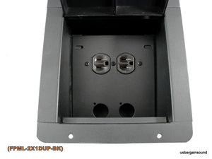 PROCRAFT FPMU-1DUP2X-BK Recessed Stage Pocket / Floor Box 1 AC + 2 "D" punches