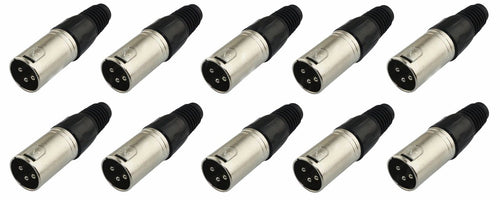 (10 PACK) PROCRAFT PC-TX004 3-Pin Male XLR Lo-Z Cable Mount Connector - NICKEL