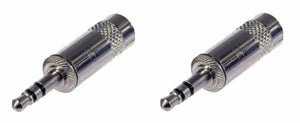 (2 PACK) REAN NYS231L 3.5mm (1/8") TRS / Stereo Cable Mount Plug - NICKEL