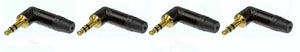 4 Neutrik NTP3RC-B 3.5mm 1/8" TRS Stereo Right Angle Headphone Plug Gold / Black