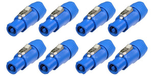 (8 PACK) NEUTRIK NAC3FCA 20A POWERCON (BLUE) Power In Locking Cable Mount