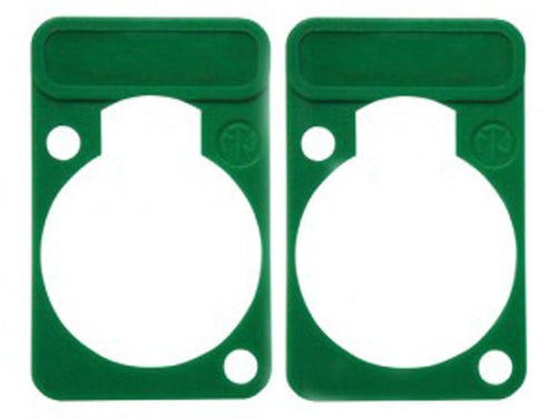 2 Pack Neutrik DSS-5-GREEN  D-Series Lettering ID Plate for XLR Panel Connectors