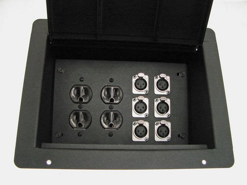 PROCRAFT FPPL-2DUP6X-BK Recessed Stage Pocket / Floor Box 2AC + 6CH - any config