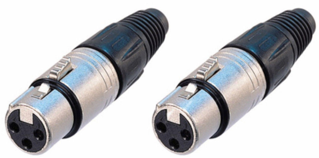 (2 PACK) NEUTRIK NC3FX 3-Pin XLR Female Cable Mount Connector - Nickel Shell
