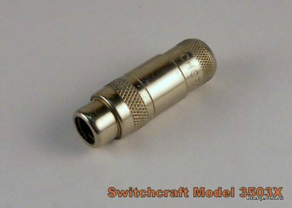 SWITCHCRAFT 3503X RCA Female Cable Mount Plug / Extension Jack - Solder Type