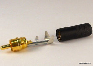(2 Pack) Switchcraft 3502ABAU   Cable End RCA Male Black/Gold w/Solder Terminals
