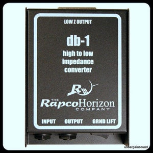 RAPCO HORIZON DB-1 Direct Box 1/4" Hi-Z to XLRM Lo-Z transformer w/ground lift