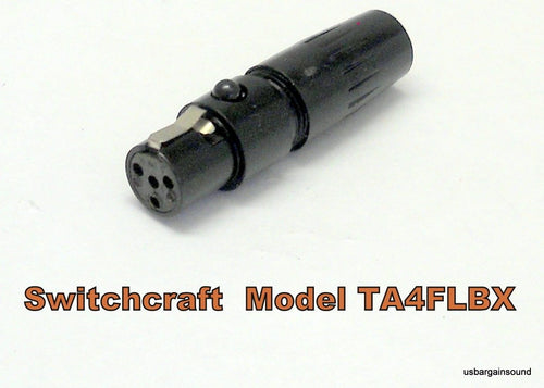 Switchcraft TA4FLBX Large Flex Tini-QG Mini XLR 4 Pin Female Cable Mount - Black