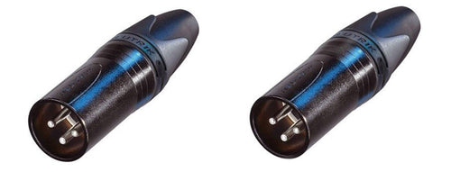 (2 PACK) NEUTRIK NC3MXX-BAG 3-Pin XLR Male Cable Mount Connector - Black Shell