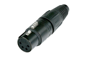 Genuine Neutrik NC4FX-BAG 4-Pin Female Jack XLR Cable Connector Black / Silver