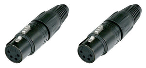 2 Neutrik NC4FX-BAG 4-Pin Jack Female XLR Plug Cable Connector Black / Silver