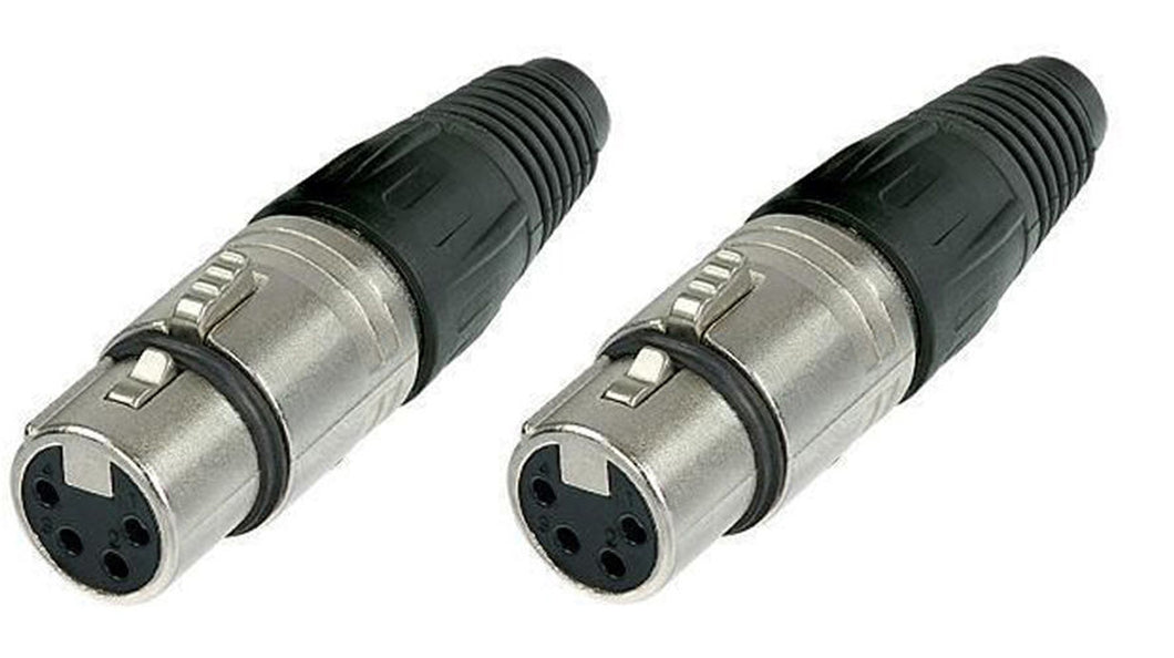 (2 PACK) NEUTRIK NC4FX 4-Pin Female XLR Cable Mount - Nickel w/Silver Contacts