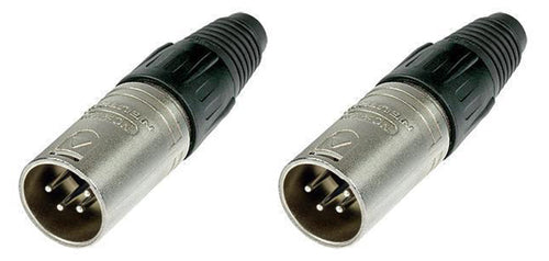 2 New Neutrik NC4MX XLR 4-Pin Male Cable Connector Nickel Plug w/ Silver Contact