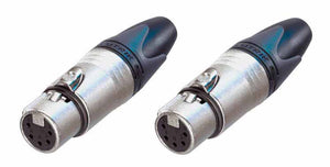 2 Neutrik NC5FXX 5Pin DMX Lighting Plug Female XLR Cable Connector Nickel/Silver