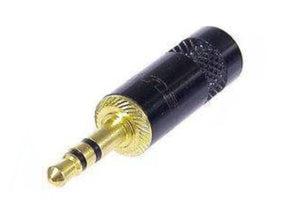 Neutrik Rean NYS231BG 1/8" 3.5mm 3-Pole Stereo Aux Gold / Black Headphone Plug