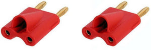 2 Pack Neutrik Rean NYS508-R Dual Red Banana Plug 6mm .24" to 10mm .39" Cable OD
