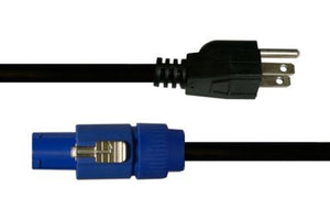 6 Inch PowerCon Style Cable PP14-BACM-1/2 ProCraft Blue IN Male Edison AC USA