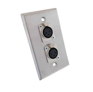 PROCRAFT SPL-2XF-SS 1 Gang Stainless Steel Wall Plate Loaded w/ 2) XLR Female