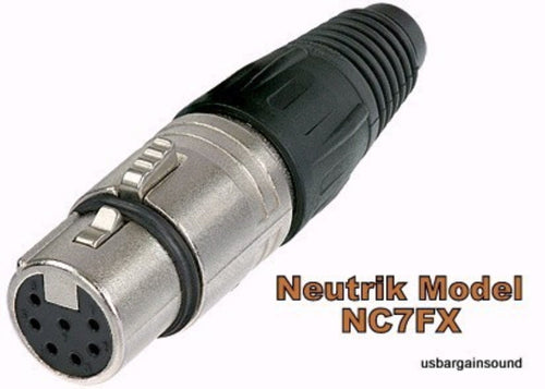 Neutrik NC7FX  XLR 7-Pin Female Cable Connector Nickel Housing w/Silver Contacts