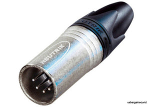 Neutrik NC5MXX 5 Pin DMX Lighting Plug Male XLR Cable Connector Nickel & Silver