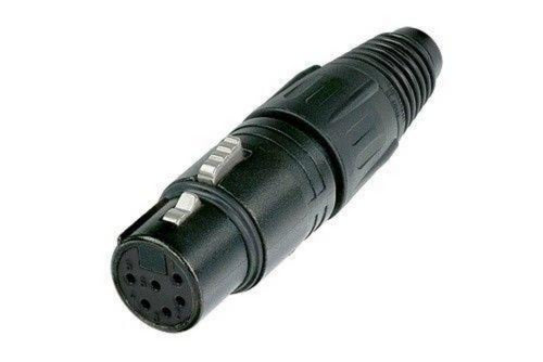 Neutrik NC6FX-B  6 Pin XLR Female Cable Connector Black Case with Gold Contacts