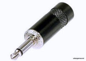 (One) Neutrik Rean NYS226B 3.5mm (1/8") Mono Male Black Case-Silver Contacts