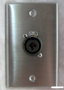 Stainless Steel Wall Plate with one Neutrik NCJ6FI-S Combo XLR/1/4" Connector