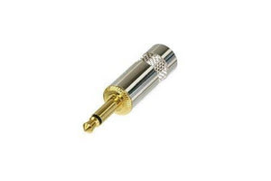 Neutrik Rean NYS226G 3.5mm (1/8") Mono Male Plug, Nickel Case - Gold Contacts