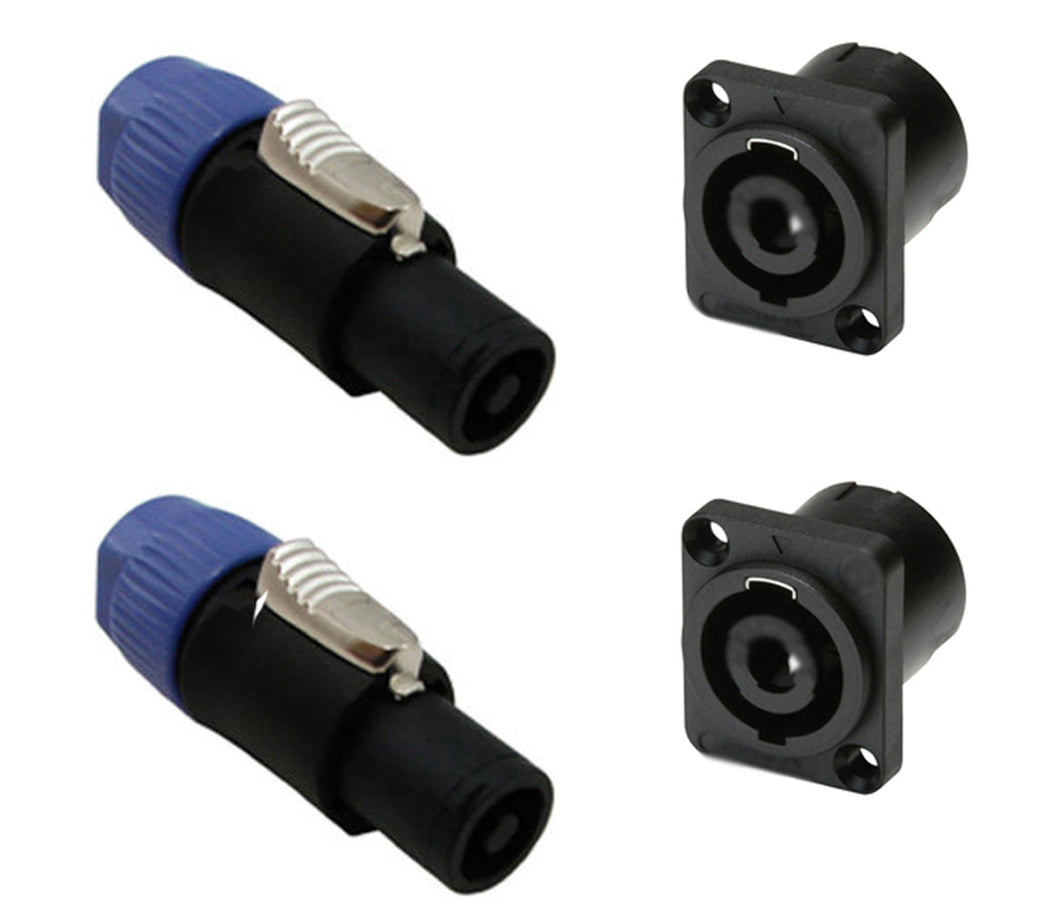 2 Pair PC-TSC033 & PC-TSC005 2 or 4 Pole Locking Speaker Connector, Speakon Type