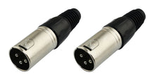 (2 PACK) PROCRAFT PC-TX004 3-Pin Male XLR Lo-Z Cable Mount Connector - NICKEL